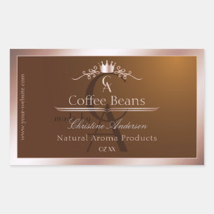 Gold Brown Product Label Rosegold Frame Monogram
