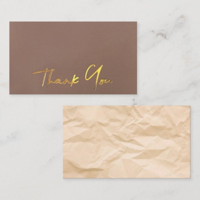 Gold Brown Thank You cards (Front/Back)