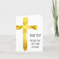 Gold Brush Cross - Modern Christian Crucifix