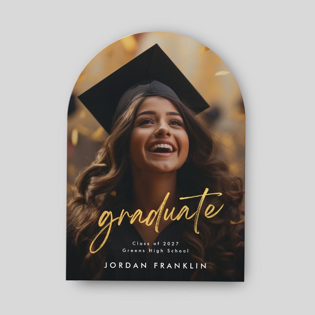 gold brush High School Graduate Photo announcement (Creator Uploaded)