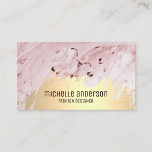 Gold Brushed Abstract Modern Art Business Card