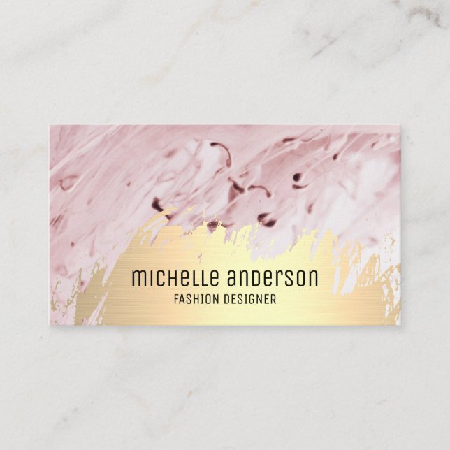 Gold Brushed | Abstract Modern Art Business Card (Front)
