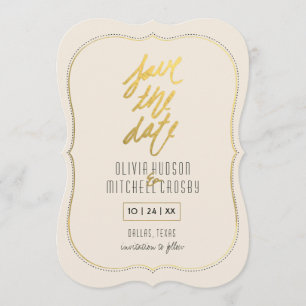 Gold Brushed Bracket Save the Date