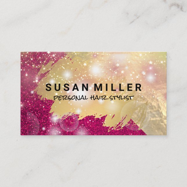 Gold Brushed | Glitter | Star Dust Business Card (Front)