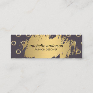 Gold Brushed Hexagon Pattern Designer Mini Business Card
