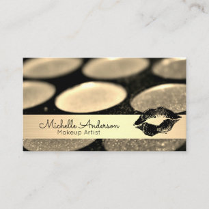 Gold Brushed Makeup Palette Kiss Business Card