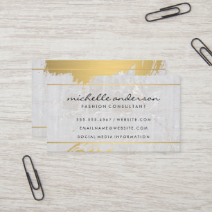 Gold Brushed Marble Stone Business Card
