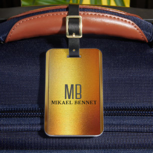 Gold Brushed Metallic Luggage Tag