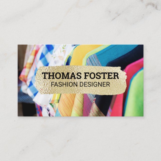 Gold Brushed | Rack of Clothes Business Card (Front)