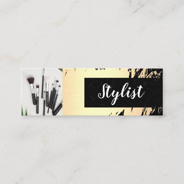 Gold Brushed / Stylist Mini Business Card (Front)