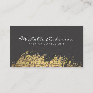 Gold Brushed Swirl Pattern Business Card