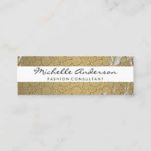 Gold Brushed Swirl Pattern Variation Mini Business Card