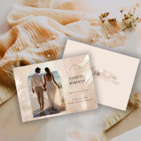 Gold Brushed Tropical Palm Leaf Summer Wedding