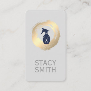 Gold Brushed Water Bottle Spray Salon Shears Business Card