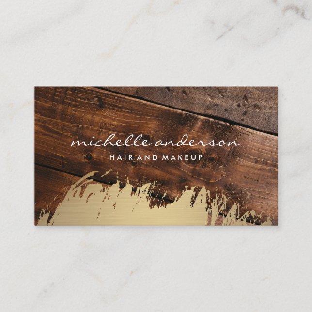 Gold Brushed | Wood Business Card (Front)