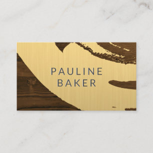 Gold Brushed   Wood Grain Business Card