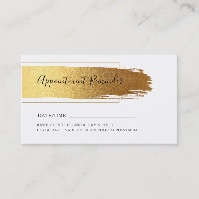 Gold brushstroke modern design business card (Front)
