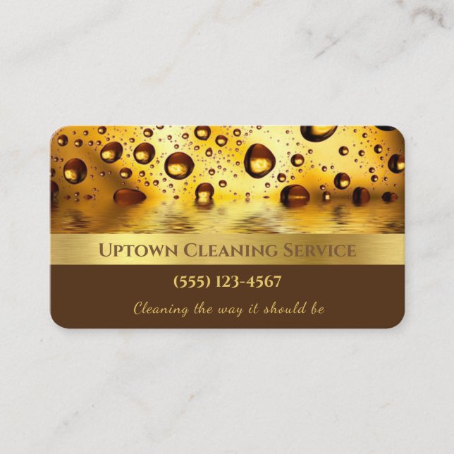 Gold Bubble Professional Cleaning Services Business Card (Front)