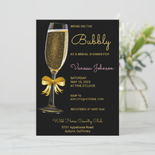 Gold Bubbly Bridal Shower Invitation