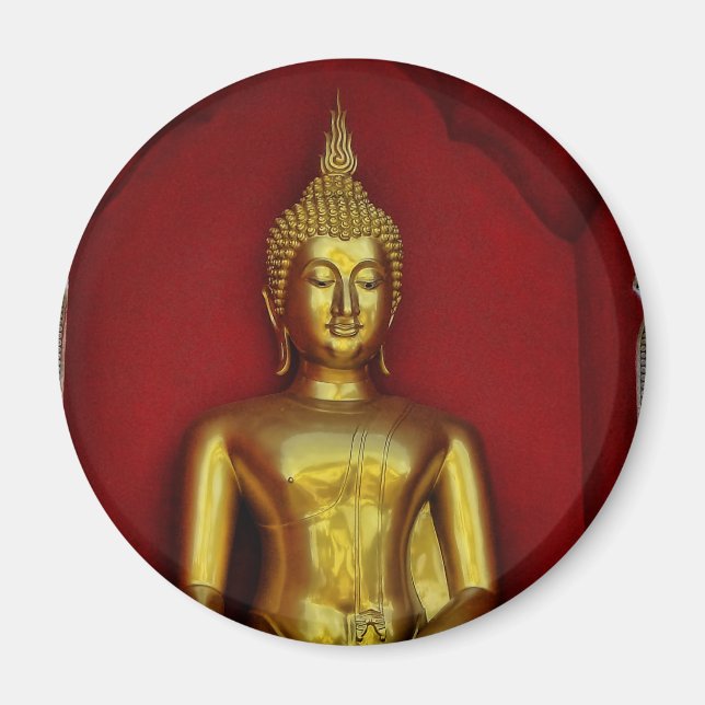 Gold Buddha Round Magnet (Front)