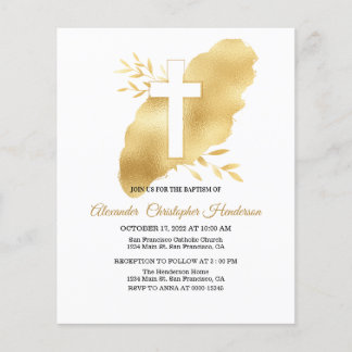 Gold/BUDGET/Baptism Invitation. Flyer