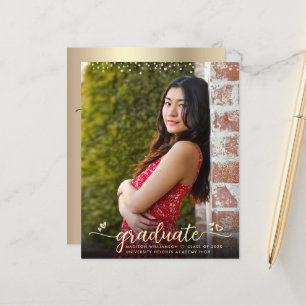 Gold Budget Photo Graduation Script Hearts Invite