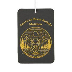 Gold Buffalo Stands Majestically in Nature Scene Car Air Freshener