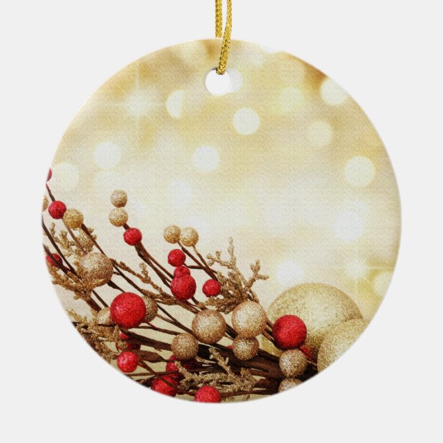 gold bulbs tree ornament (Front)