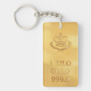 Gold Bullion Bar Key Ring