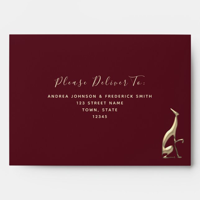 Gold Burgundy 5x7 Envelope (Front)