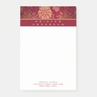 Gold Burgundy Antique Floral Personalised Business