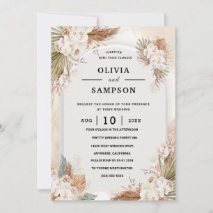 Gold Burgundy Gold Blush Pink Wedding Invitation
