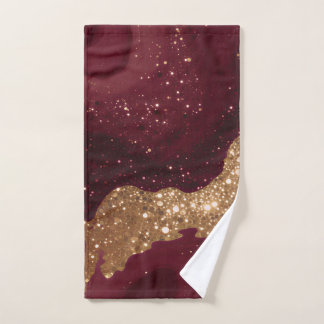 Gold Burgundy Luxury Modern Collection Bath Towel Set
