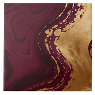 Gold Burgundy Luxury Popular Collection Tile