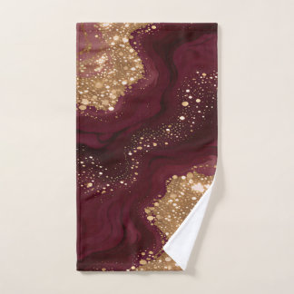 Gold Burgundy Luxury Trendy Collection Bath Towel Set