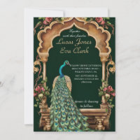 Gold Burgundy Mehendi Henna Indian Wedding Invitat