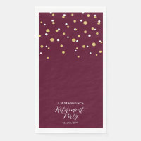 Gold & Burgundy Red Confetti Retirement Party