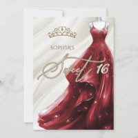Gold Burgundy Red Sparkle Dress Sweet 16