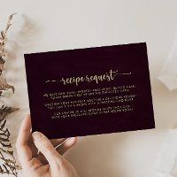 Gold Burgundy Wedding Recipe Request