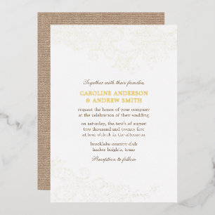 Gold Burlap and Lace Rustic Glam Wedding