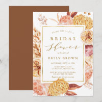 Gold Burnt Orange Terracotta Flower Bridal Shower 