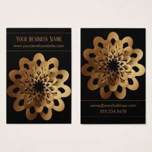 Gold Burst Flower on Black Earring Holder Display