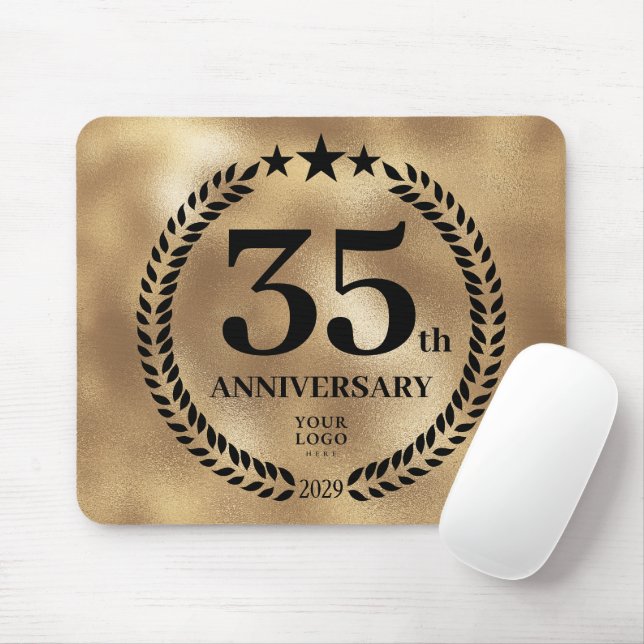 Gold Business 35th Anniversary Commemorative  Mouse Pad (With Mouse)