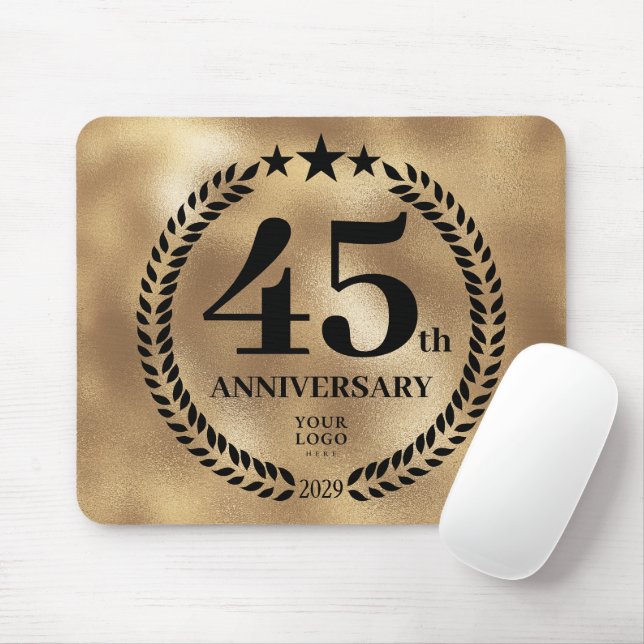 Gold Business 45th Anniversary Commemorative  Mouse Pad (With Mouse)