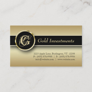 Gold Business Card Professional Modern Black