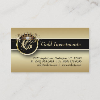 Gold Business Card Professional Modern Crown