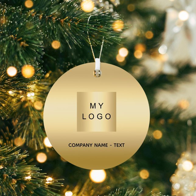 Gold business company logo Christmas Metal Tree Decoration (Creator Uploaded)