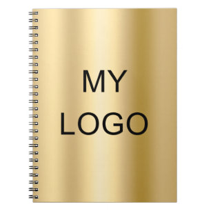 Gold business company logo notebook