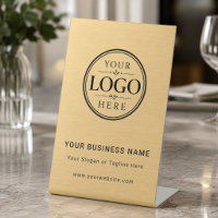 Gold Business Company Logo Tabletop Display