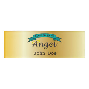 Gold Business Logo Branded Employee Name Tag